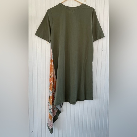 Anthropologie TINY Sage Green Giulia Contrast Tee Dress Size Medium - Picture 3 of 9